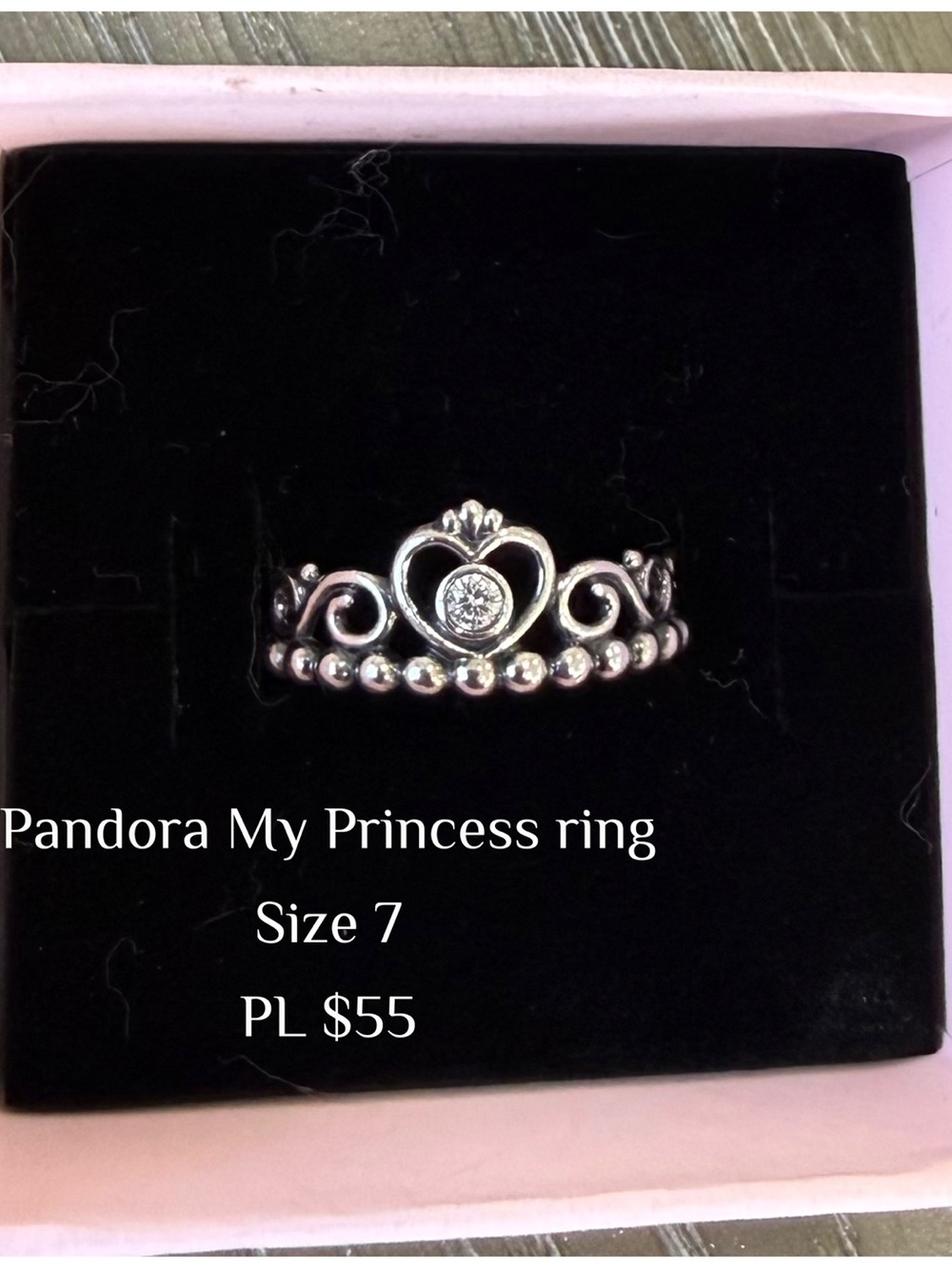 AUTHENTIC Pandora Silver Tiara Ring with Clear Cubic Zirconia